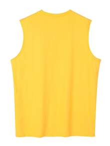 Driftmere Áo vest không tay cổ tròn in hình đại bàng thường ngày cho nam, mùa hè - Màu vàng - Xem 3