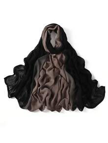 1 件女式渐变大号头巾头巾柔软莫代尔休闲披肩纯色围巾头带长袍配饰女式面纱 - 莫代爾漸層人棉 - 查看 14