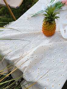 1pc Outdoor Picnic Tablecloth With Tassels, Elegant Dining Mat For Picnics & Outings, High-End Design