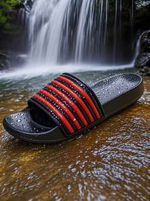 Zapatillas de estar por casa, sandalias casuales, sandalias de playa, chanclas de baño, chanclas de piscina, sandalias deportivas, sandalias slip-on, suaves y cómodas, con suelas antideslizantes, a rayas negras y blancas, a rayas de cebra, cercanas a la naturaleza, para adolescentes, estudiantes, niños y niñas