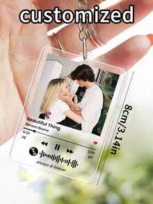 1 Móc khóa acrylic có thể tùy chỉnh ảnh và chữ - Chất liệu thép không gỉ, Quà tặng cá nhân hóa cho các cặp đôi, Thích hợp làm quà cho bạn trai, bạn gái, gia đình, bạn bè, thú cưng, ông bà, lễ tốt nghiệp, đám cưới và các ngày lễ. - Nhiều màu - Xem 5