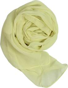 2025PANTONIGHT Long Chiffon Sheer Scarf For Womens - 714 Light Yellow - View 3