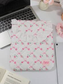 1 件粉色花卉图案平板电脑包 11 英寸电脑包，彩色可爱保护套小包文件袋笔记本电脑内胆包电脑手提包 11 英寸便携式桌包适用于 Mac Book ASUS 平板电脑手提包保护套 9-11 英寸兼容 iPad Air 4 Pro 11 Mini 5 iPad 保护套兼容三星防震袋包返校学校用品包适用于学校工作笔记本电脑包女士 Mac Book 保护套