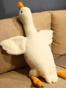 鹅毛绒动物巨型白鹅毛绒枕头，可爱鸭子玩具柔软拥抱天鹅毛绒枕头，适合儿童成人礼物 - 白色 - 查看 10