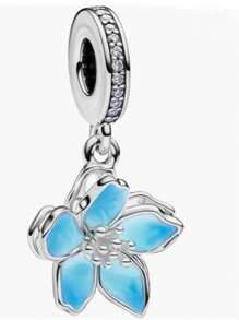 Neuer, heißverkaufter Silber Kirschblüten-Serie Anhänger, exquisites und modisches dreidimensionales Design, DIY Schmuckherstellungs-Set, geeignet für Armbänder und Halsketten, charmant und modisch für Frauen, Alltagstragen oder als Dekoration zu besonderen Anlässen, oder als Valentinstag- oder Geburtstagsgeschenk (Silber Gold)