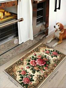 1 Piece Romantic Rose Pattern Carpet, 0.5cm Thick IT Farman Velvet Sponge, Lightweight And Easy To Wash, 100% Polyester Handmade Rectangular Floor Mat Greeting Door Mat Area Floor Mat Indoor/Outdoor Entry Door Mat Area Rug Suitable For Living Room, Bedroom, Entryway, Game Room, Dorm Decor - Machine Washable, Perfect For Valentine's Day, Easter, Thanksgiving, St. Patrick's Day, Mother's Day.