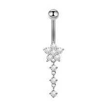 7Pcs/Set Clover Navel Piercing, Zirconia Navel Ring/Piercing Jewelry, Rhinestone Navel Rings/Zirconia Navel Stud Set