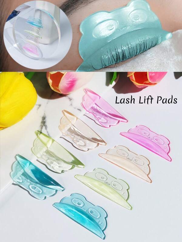 Lomansa 4 Pairs Lash Lift Pads,Eyelash Lifting Shields,Lash Perming Pads,Soft And Malleable Long,Super Elastic,Fast Upper Hand,Easy To Clean And Reusable,Self-Adhesive, No Glue Required,Suitable For Salon And Diy