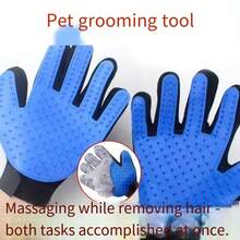 宠物美容手套 - 温和脱毛刷，适用于梳理狗和猫的毛发，高效脱毛手套 - 按摩刺激循环 - 易于使用和清洁，脱毛、洗澡和亲密接触