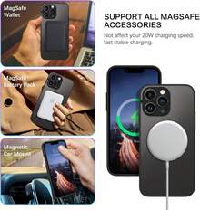 Mida Style Funda Mate Magnética Compatible Con iPhone Protector Cámara Uso Rudo Ligera - Negro - Ver 5