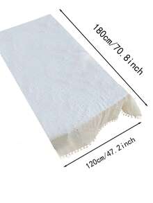 1pc Outdoor Picnic Tablecloth With Tassels, Elegant Dining Mat For Picnics & Outings, High-End Design