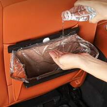 Cubo de basura para auto, basurero plegable impermeable, sin ocupar espacio, sujeto al respaldo del asiento, bolsa de almacenamiento, tamaño pequeño gran capacidad, instalación sencilla, para mantener el interior del auto ordenado, organizador de almacenamiento, artículos esenciales de viaje, de vuelta a la escuela, almacenamiento para dormitorio