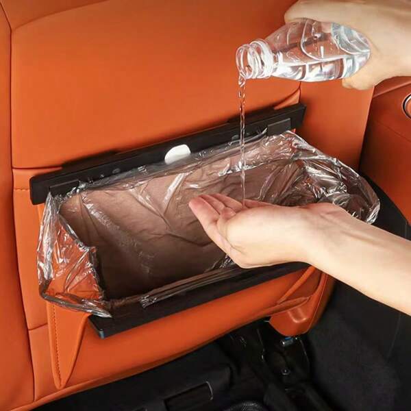 Cubo de basura para auto, basurero plegable impermeable, sin ocupar espacio, sujeto al respaldo del asiento, bolsa de almacenamiento, tamaño pequeño gran capacidad, instalación sencilla, para mantener el interior del auto ordenado, organizador de almacenamiento, artículos esenciales de viaje, de vuelta a la escuela, almacenamiento para dormitorio