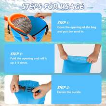 Paquete de 4 pesos universales para escaleras de piscina de PVC 250D resistentes al agua, bolsas de arena plegables para escaleras de piscina sobre el suelo, 10L, sin ruptura, para los escalones de la piscina (Azul Cielo) - Azul - Ver 8