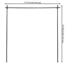 Hole-Free Double Curtain Divider Stand - Expandable Curtain Stand Curtain Rod Room Divider Freestanding Vertical Tension Stand Extendable Vertical Curtain Rod