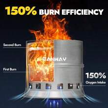 Canway Camping Stove Wood Stove Backpacking Stove Portable Stainless Steel Wood Burning Stove Nylon Carry Bag Outdoor Backpacking Hiking Traveling Picnic BBQ - como en la foto - Ver 6