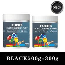 Metal Anti-Rust Paint & Rust Conversion Paint Combo Set, Suitable For Indoor & Outdoor Metal And Rust-Affected Surfaces, Waterproof, UV-Resistant, Quick-Drying, For Covering & Repairing Rust On Metals, Multiple Colors, Safe & , Odorless, Available In 180g/300g/500g Sizes