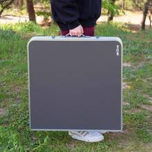 Aktive Bàn nhôm gấp, hoàn thiện màu xám, có 4 ghế đẩu bằng thép, chiều cao có thể điều chỉnh, 120x60 cm, lý tưởng cho cắm trại và làm vườn. ✅ Giao hàng trong vòng 24/48 giờ đến Tây Ban Nha (lục địa) - màu đen - Xem 8