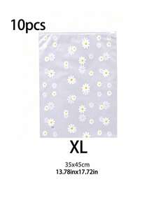 Bolsa de almacenamiento de ropa de PEVA, bolsa de almacenamiento de viaje con estampado de pequeñas margaritas, bolsa de clasificación de ropa transparente de PVC, bolsa de empaque impermeable con cremallera para ropa interior, caja de almacenamiento de ropa con patrón de pequeñas margaritas para el hogar, bolsas de almacenamiento transparentes y esmeriladas, bolsas de embalaje de envíos, para empacar camisetas, camisas, zapatos, documentos, bolsas de plástico con cierre hermético reutilizables, ahorro de espacio bolsas de almacenamiento de viaje