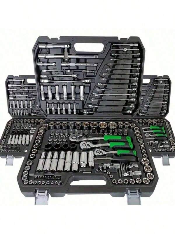 46-In-1 Ultimate Mechanic Repair Tool Kit - Advanced Ratchet Torque Wrench & Screwdriver Set - Super Compact, All-In-One Solution For Car, Bike And Motorcycle Maintenance