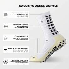 4 paires de chaussettes de sport de football pour hommes, antidérapantes pour le football, le basketball et d'autres sports