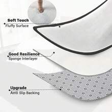 1pc Fashion Simple Bohemia Print Area Rugs For Living Room, Machine Washable Indoor Rugs, Non-Slip Low Pile Flannel Decorative Rugs With Black Binding Rug, Suitable For Dining Room Bedroom Home Office Laundry Kitchen(31*20in/16*48in/18*60in/84*60in) - 黑色 - 查看 8