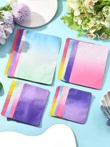 1 conjunto com 50 peças de sacos plásticos retangulares de dois tons com fecho zip, 4 estilos, sacos reutilizáveis, rosa/azul-celeste profundo/malva/amarelo, 10~18x7~12x0,014 cm, espessura unilateral: 2,5 mil (0,065 mm)