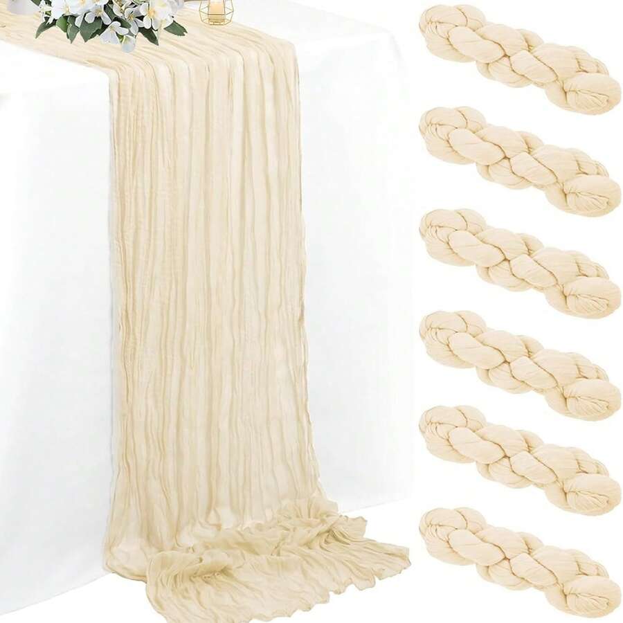 1/2/5/10/15 件粗棉布桌旗、折叠桌布、节日生日装饰、婚礼装饰、度假屋装饰、派对房间餐桌装饰、米色桌布、桌旗、纯色桌布、生日装饰、婚礼装饰、餐桌套装、派对装饰、桌裙、派对礼品