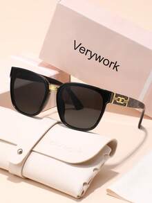 Verywork 1 件经典几何渐变镜片，时尚优雅精致品牌设计，女士时尚眼镜配有收纳和擦拭布，适合户外休闲活动、驾驶、钓鱼、音乐节、热带海滩度假、时尚配饰，是送礼的理想选择 - 彩色 - 查看 20