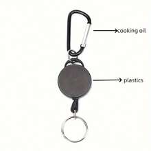 1/3 Piecesanti Loss And Anti-Theft Retractable Keychain, PVC Material Keychain - Matte Treatment, Retractable, Portable, Suitable For Daily Life - Anti-Theft Metal Easy Pull Buckle Rope Elastic Keychain - Retractable Keychain, Preventing The Loss Of Ski Pass ID Card, Can Be Used To Hang With Mobile Phone Rope - Multicolor - View 5