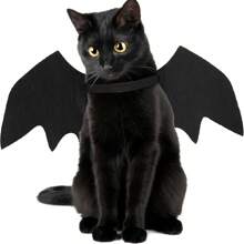 Adjustable Black Cat Bat Wing Pet Costume - Soft Polyester Halloween Pet Accessories, Suitable For Cats And Small Dogs, Great For Role-Play And Dressing Up Fun