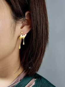 1 par de brincos assimétricos de abelhinha chiques e luxuosos, joia exclusiva para presente feminino