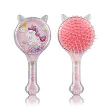 Peine de masaje con líquido de arena movediza y diseño de dibujos animados para niños, cómodo y sin estática para niñas, con diseño de cojín de aire, cuentas y lentejuelas transparentes y coloridas, mango de plástico ABS duradero - Multicolor - Ver 6