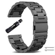 VA VA VOOM 1pc Galaxy Watch Band, 20mm/22mm Stainless Steel Quick Release Strap, Compatible With Huawei Watch, Watch, Honor Watch, Galaxy Watch Gear Active2/S2, Gear S3, GT 2, Watch GT2 (42mm/46mm), Adjustable Replacement Band, Also Suitable For Samsung, - Black - View 13