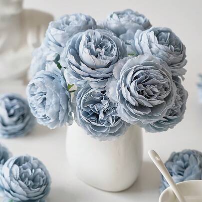 12/24pcs Artificial Peony Flowers Simulated Peony Flower Heads With Stems For Wedding Party Decoration, Cake Decoration And Home Living Room Table Centerpieces,Fake Plants,Fall Decor,Room,Desk,Garden Decor,Room Decoration Stuff Home Decor Back To School School Supplies