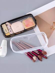 5/3/1 件透明 PVC 铅笔盒拉链铅笔盒防水透明铅笔盒带封口透明化妆包适用于儿童成人和学校 - 彩色 - 查看 2