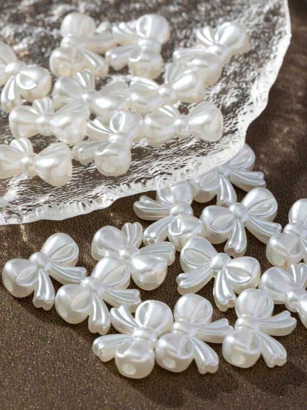 20pcs ABS Faux Pearl Bow Beaded DIY Jewelry Accessories