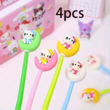 Heltty Sanrio Cute Cat Swinging Moon Music Ballpoint Pen, Cartoon Style Swinging Pen, 0.5mm Black Ink, Back To School Gifts