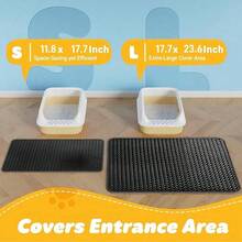 Double Layer Waterproof Cat Litter Mat. Honeycomb Design Helps Collect Waste. Suitable For Various Cat Litters, Litter Boxes, Hooded, Self-Cleaning Litter Boxes. Waterproof/Leak-Proof Mat: Bottom Waterproof, Anti-Slip, Easy To Move.