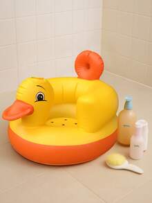 1pc Foldable Inflatable Baby Sofa With Cute Duck & Bear Design, Anti-Slip Bathtub Seat For Infant Sitting & Bathing