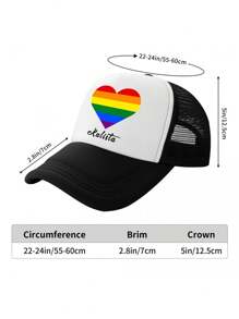 Șapcă de baseball personalizată imprimabilă cu text/nume, 1 buc., cu imprimeu floral al lunii mândriei, pălărie unisex pentru șofer de camion, potrivită pentru petrecere, festival, aniversare