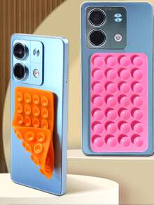1pc/2pcs Upgraded Thicker & More Silicone Suction Cup Phone Holder, 13 Color Options, Difference Only In Color/Quantity, Portable Movable Square Double-Sided Phone Stand - Multicolor - View 8