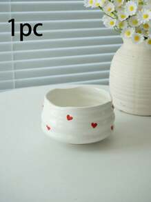 1pc/2pcs/4pcs/5pcs Hand-Painted Heart Matcha Tea Set, High-Quality Heart Shaped Matcha Bowl, Matcha Whisk, Tea Scoop, Full Set Of Cute Fresh Matcha Utensils, Suitable For Matcha Beginners, Gift For Matcha Lovers, Birthday Present Back To School