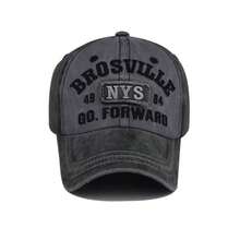 Men's Soft-Top Baseball Cap With Embroidered Letters, Fashionable Washed Sun-Proof And Sunshade Baseball Cap, Comfortable And Versatile Casual Hat For Daily Outings, Truck Driver Hat - màu đen - Xem 7