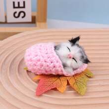 1pc 仿真猫玩具 可喵喵 可爱毛绒猫玩具 装饰物 拖鞋猫 毛绒公仔猫 - 粉色 - 查看 8