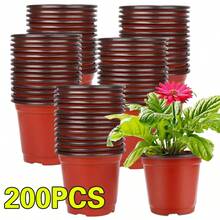 200PCS Plastic Plant Flower Garden Pots Nursery Seedlings Pot Growing Container - Orange - View 2