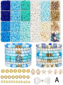 500pcs 6mm Blue & White Acrylic Pearl Beads, Suitable For DIY Jewelry, Christmas Decor, Party Decor, Necklaces, Bracelets, Earrings And Hair Accessories