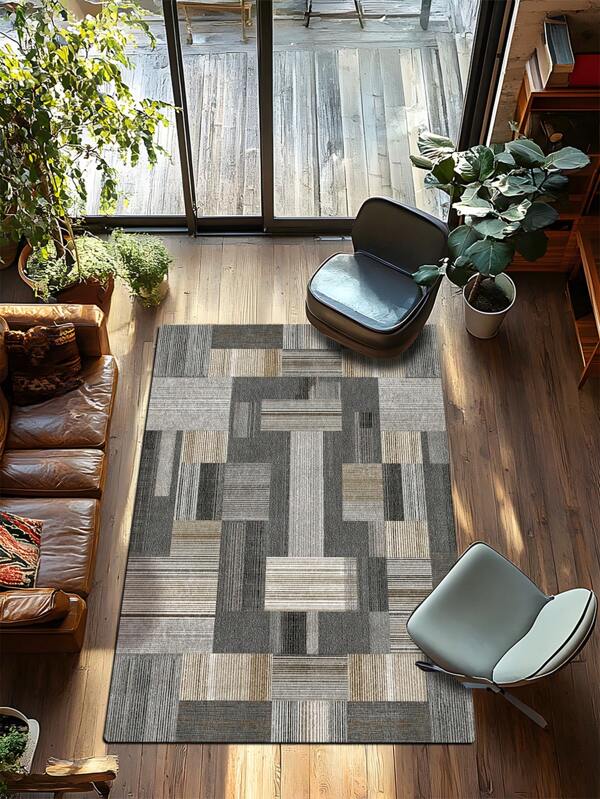 1pc Luxurious European Retro Pattern Printed Carpet, 1100g High Density Faux Wool + TPR Washable Bottom, Thickness 0.6cm, Soft Shaggy Modern Distressed Texture Area Rug, Suitable For Outdoor, Entryway, Living Room, Bedroom, Laundry Room, Bathroom, Machine Washable All Season Large Floor Mat, Home Decor