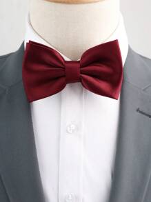 1 pièce Nœud papillon polyvalent de couleur unie pour hommes, convenant pour un usage quotidien, des mariages, des fêtes et des activités professionnelles