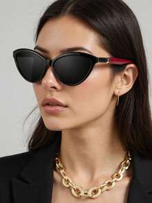 New Personalized Rhinestone Cat Eye Vintage Fashion For Men & Women, Runway, Street Style, Travel, Commute, Business, Versatile Decoration, Daily, Party, Holiday, Beach, High-End, Elegant, Office Look Glasses - Multicolor - View 6